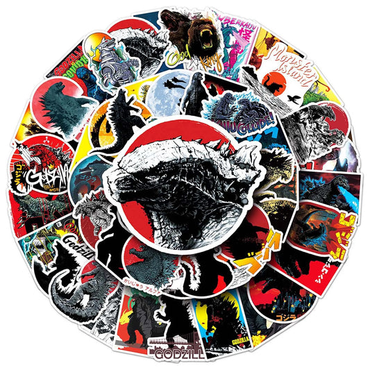 Godzilla 50pcs Anime Sticker Set Decoration Diy Laptop Bottle Phone Case Stickers Cartoon Cute Children Toy Decal Birthday Gifts