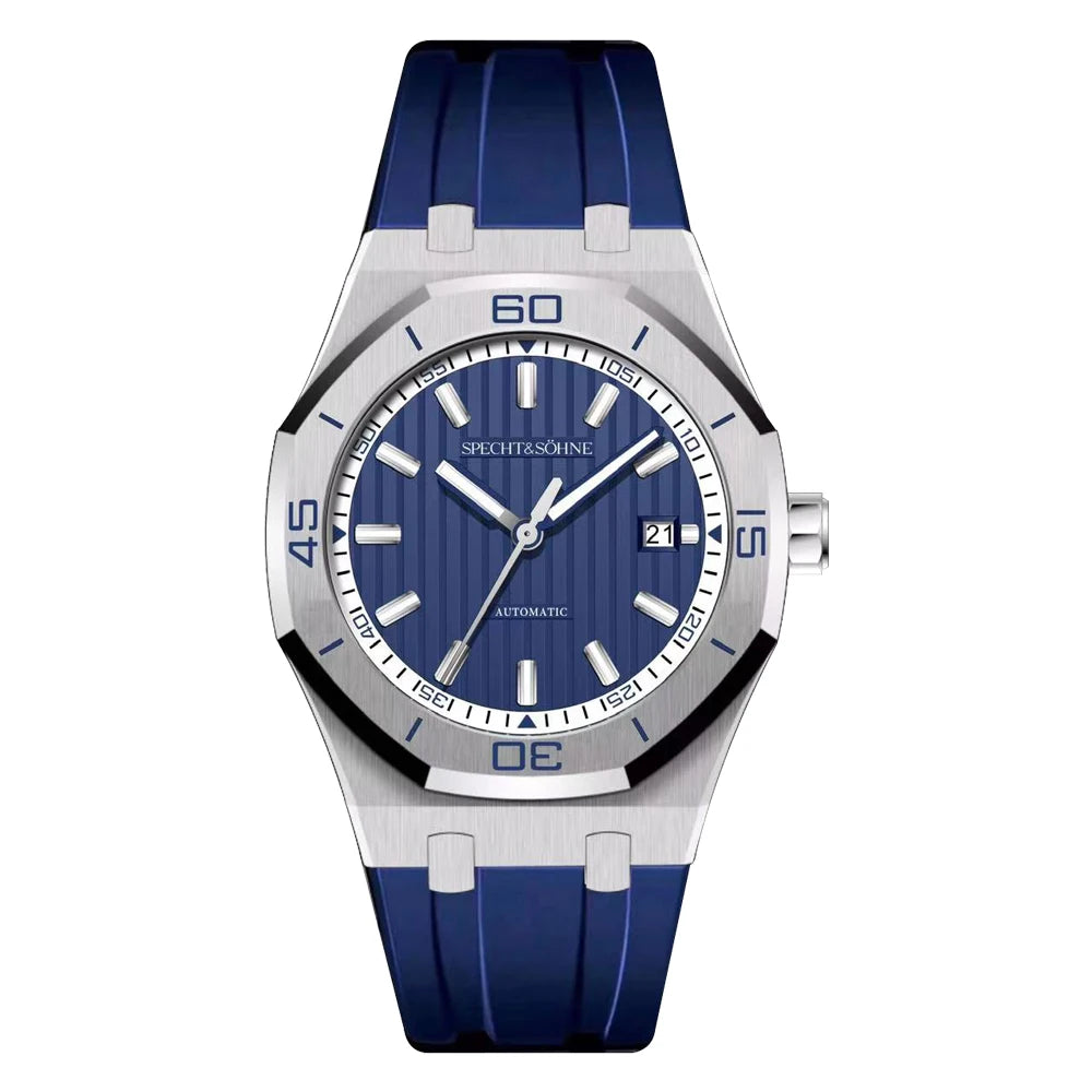Specht & Sohne New 40mm Men Automatic Mechanical Watches Men Luxury Stainless Steel Watch Rubber Relogio Masculino Waterproof
