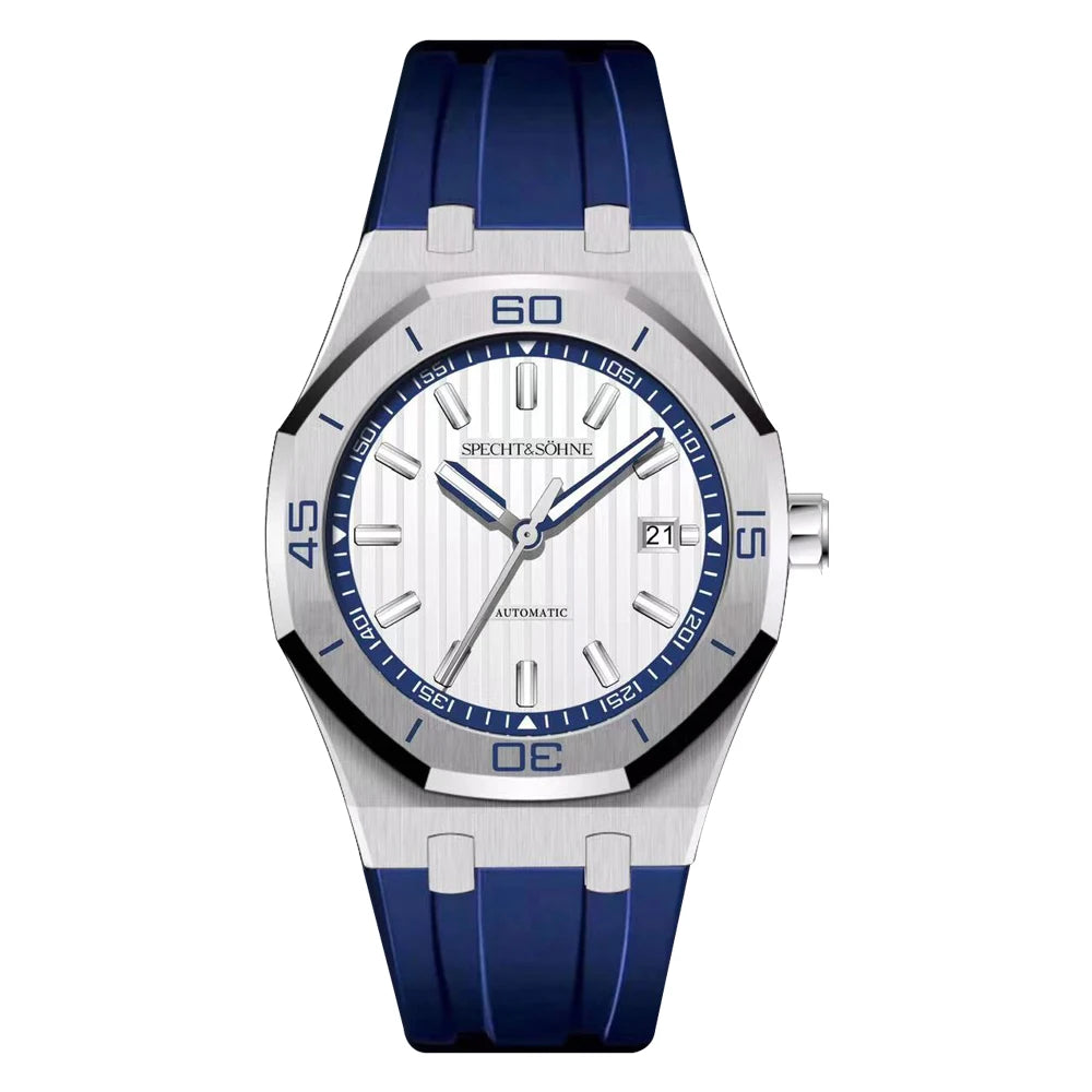 Specht & Sohne New 40mm Men Automatic Mechanical Watches Men Luxury Stainless Steel Watch Rubber Relogio Masculino Waterproof