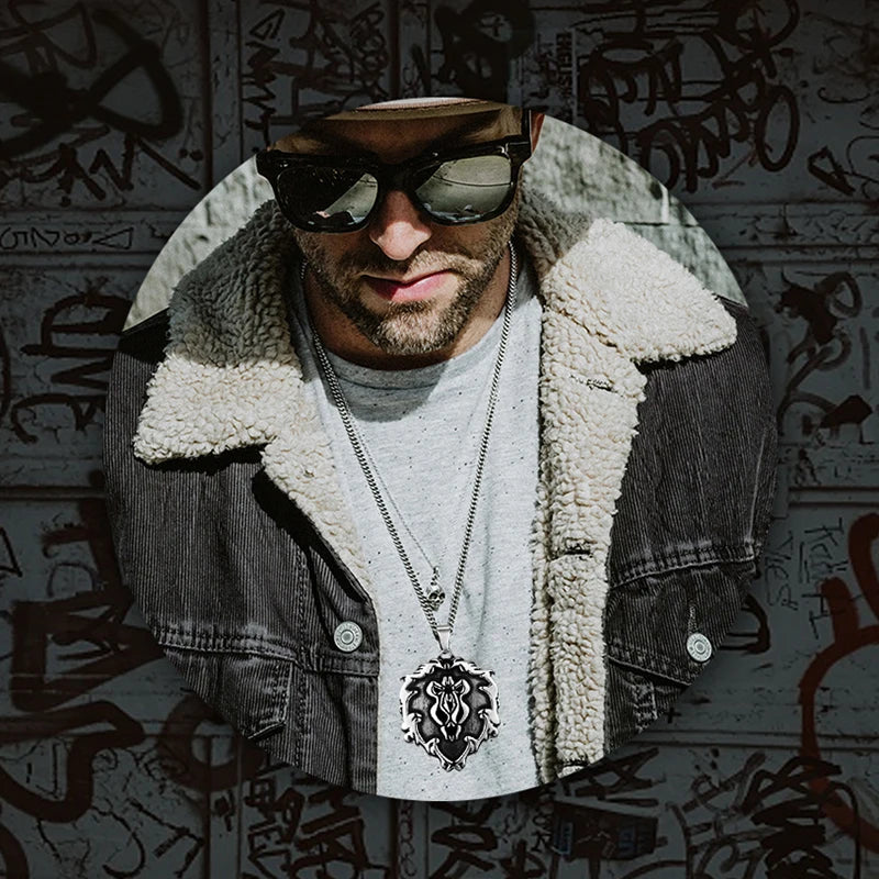 Trend Street Hearthstone Legend Pendant Necklace stainless Steel World of Warcraft Tide Chain Pendant For Men Women‘s Long Chai