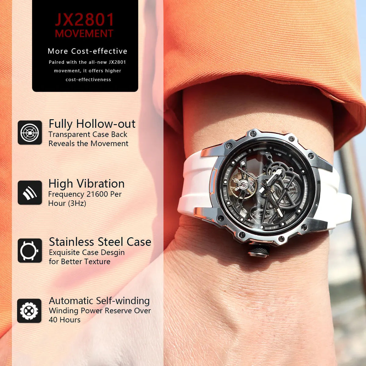 Sport Skeleton Watch - Silicone Automatic