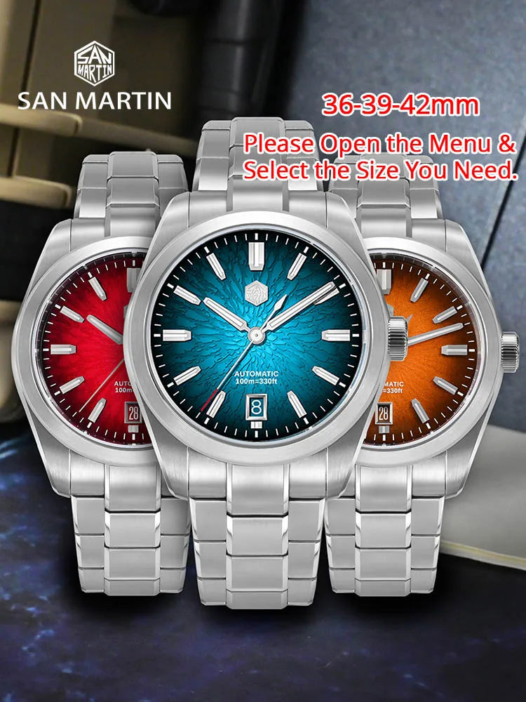San Martin 39mm SN0144 "JianZhan" Gada Watch Miyota 9015 Original Design Chinese Style Dress Men Automatic Mechanical Watches