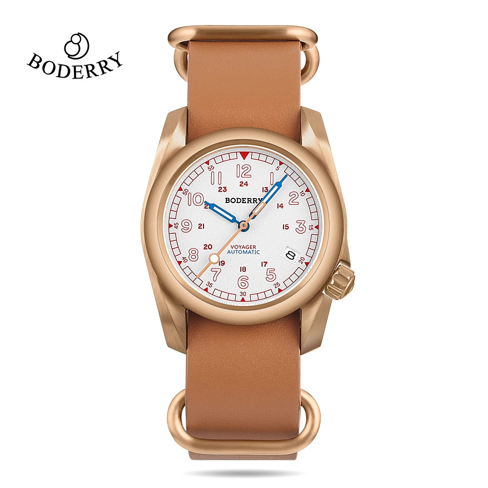 Boderry Voyager Field Watch Titanium Automatic Dive Wristwatch 100M Waterproof Titanium Bracelet For Seiko Movement Watch Men