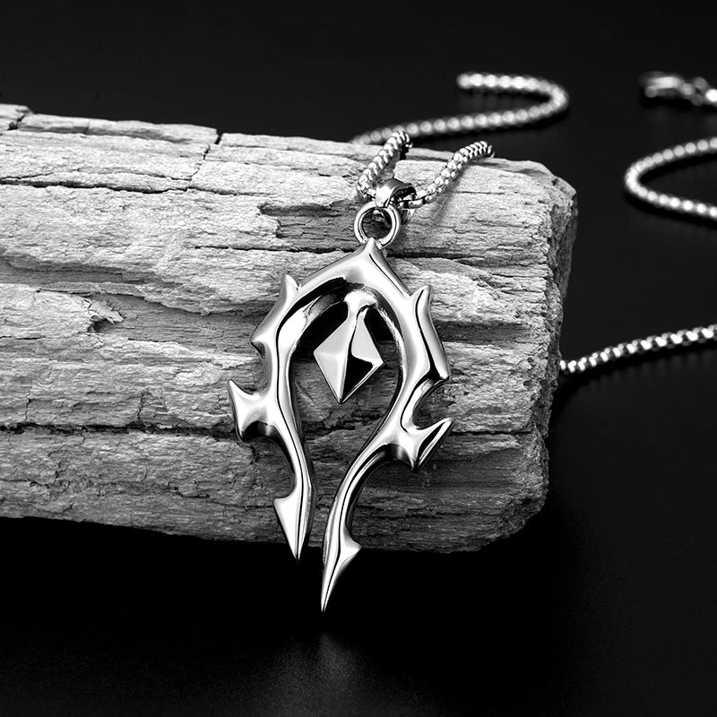 Trend Street Hearthstone Legend Pendant Necklace stainless Steel World of Warcraft Tide Chain Pendant For Men Women‘s Long Chai