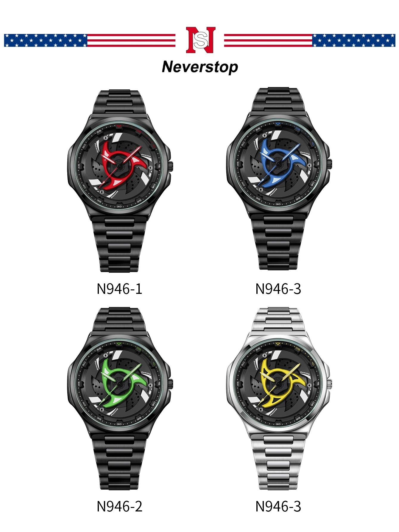 Men's Black Steel Quartz Watch - Stylish Rotating Bezel, Premium Creative Gift Idea