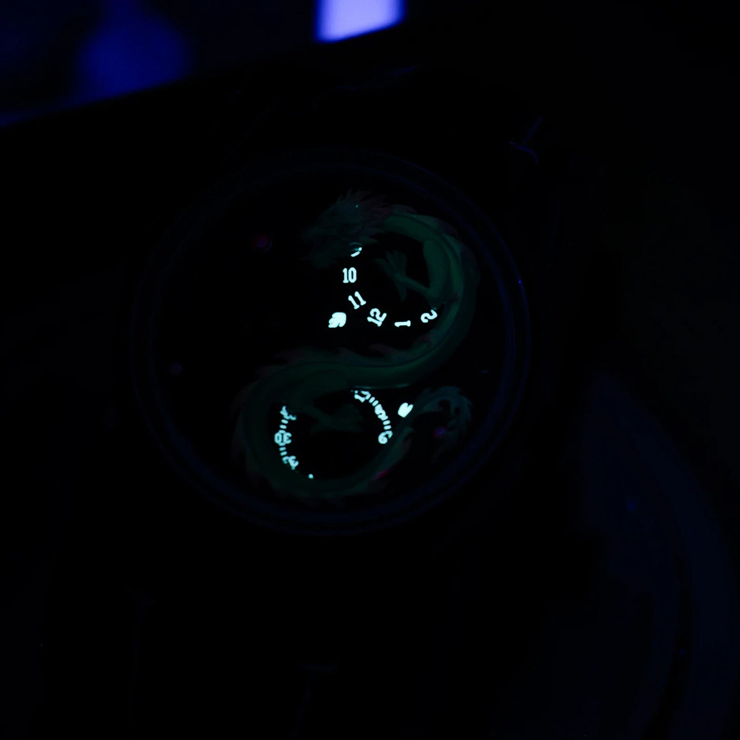 OBLVLO Men's Double Wheels Dial Leather Mechanical Watch Luxury Green Dragon Luminous Waterproof Men's Automatic Watch JM-DRAGON