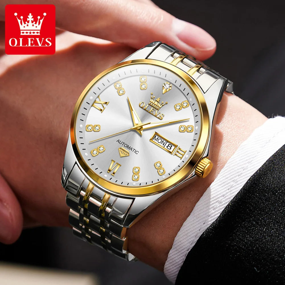 Diamond Calendar Watch - Dual Display Automatic