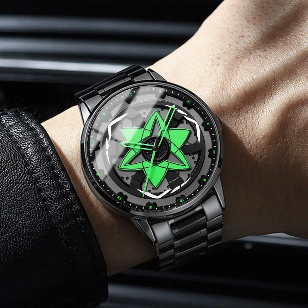Kaleidoscope Sharingan Rotary Dial Watch 3D Japanese Anime Dial Quartz Men's Watch Top Brand Luxury Waterproof Fashion Men Watch