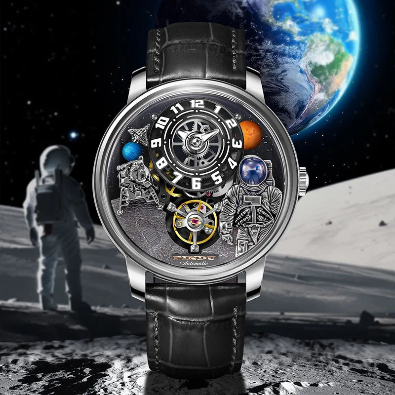 2025 PINDU Design Men Wristwatches Top Brand Luxury Robot Astronaut Space Series Watch Men Sapphire Luminous Waterproof Watches