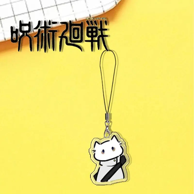 Anime Jujutsu Kaisen Itadori Yuji Satoru Gojo Suku Cartoon Cute Q Cat Keychain Backpack Pendant Mobile Phone Accessories Gifts
