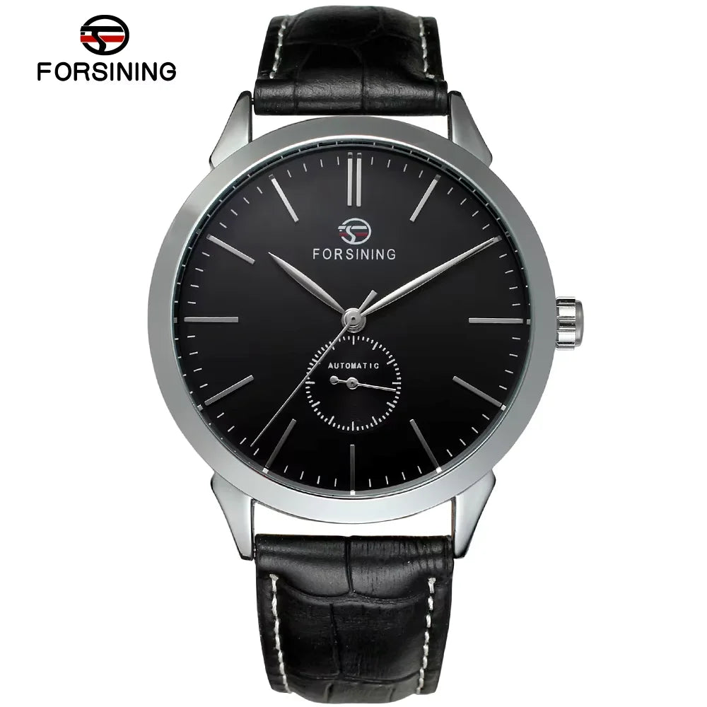 FORSINING Casual fashion mechanical Watch Small circle second nail scale Penetrable mechanical watch Circular belt Men's Watch