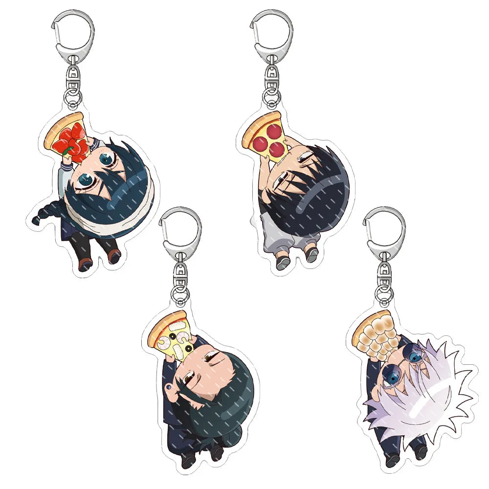 Anime Jujutsu Kaisen Pendant Keychain Car Key Chain Q Edition Satoru Gojo Key Ring Mobile Phone Bag Hanging Gift Edc Keyring