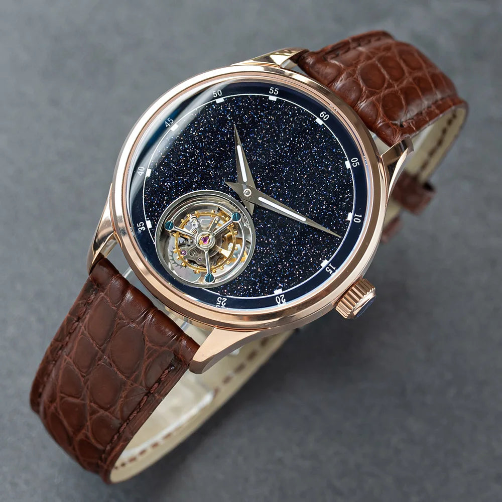 Sugess Tourbillon Master Mens Watch 2020 Blue GoldStone Limited Edition Luxury Business Watches Father Gift Tianjin Movement