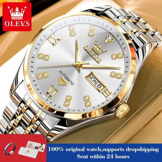 Diamond Calendar Watch - Dual Display Automatic