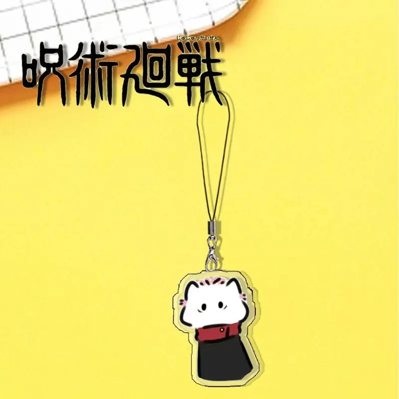 Anime Jujutsu Kaisen Itadori Yuji Satoru Gojo Suku Cartoon Cute Q Cat Keychain Backpack Pendant Mobile Phone Accessories Gifts